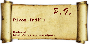 Piros Irén névjegykártya